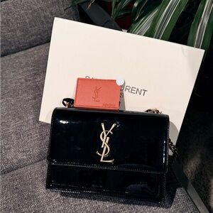 Saint Laurent Black Patent Crossbody Bag